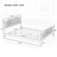 thumbnail image 3 of Traditional Style Rattan Queen Size Bed Frame,No Box Spring Needed,Antique White, 3 of 10