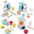thumbnail image 3 of Children‘s Wooden Simulation Kitchen Toy Set Play House Early Education Toy Bread Machine Coffee Machine Juicer Microwave Oven, 3 of 7