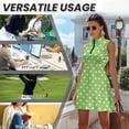thumbnail image 7 of Uorisanigo Green Polka Dots Workout Active Athletic Dresses with Shorts Dry-Fit 1/4 Zipper Womens Sleeveless Golf Tennis Dresses Fashion Daily Wear for Workout Exercise, 7 of 7