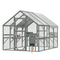 thumbnail image 3 of NARTRU 57.2ft² Large Wooden Outdoor Cat House, Cat Run Enclosure Walk in Cat Catio Cage with Enter Door, 2 Cat Doors, Roof Cover, 3 of 9