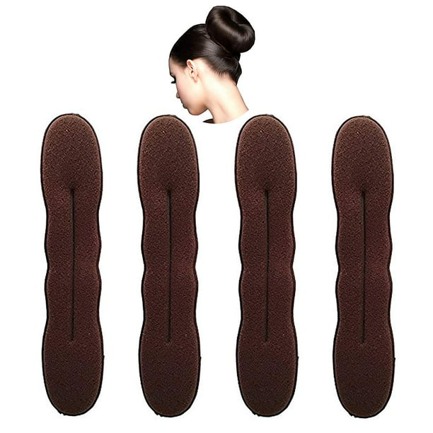 Brown Magic Hair Bun Maker - 4 Large Foam Sponge Buns Shaper Accessories -  