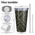 thumbnail image 4 of 16oz Tumblers Math Equations Math Symbols Black Pattern Stainless Steel Vacuum Insulated Double Wall Travel Tumbler Cups Mug with Lid and Straw,Cleaning Brush for Coffee,Tea, 4 of 4