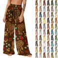 thumbnail image 1 of Pincandy Women See Through Sheer Mesh Pants Beach Swimsuit Bikini Bottom Cover up Party Club Elastic High Waist Wide Leg Pants, 1 of 7