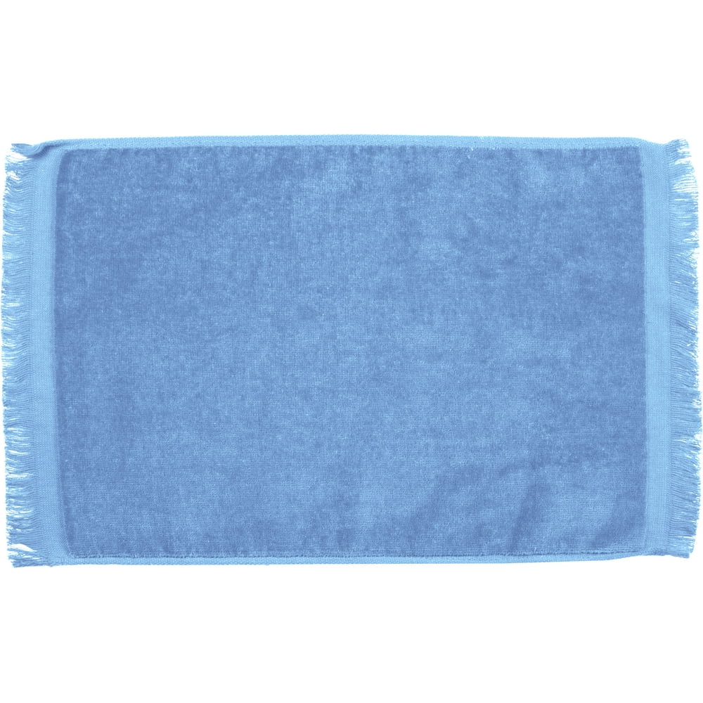 Premium Fringed Velour Fingertip TowelLt. BlueSet of 12 Towels