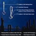 thumbnail image 2 of Gem Stone King 925 Silver and 10K Yellow Gold Blue Created Sapphire Dangle Earrings for Women | 0.70 Cttw | Gemstone September Birthstone | Round 4.5MM, 2 of 6