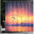 thumbnail image 4 of Ambesonne Sports Shower Curtain, Paragliding at Sunset, 69"Wx84"L, Orange, 4 of 5
