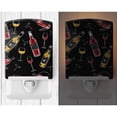 thumbnail image 2 of Caroline's Treasures BB5197CNL Red and White Wine on Black Ceramic Night Light, 6x4x3", multicolor, 2 of 2
