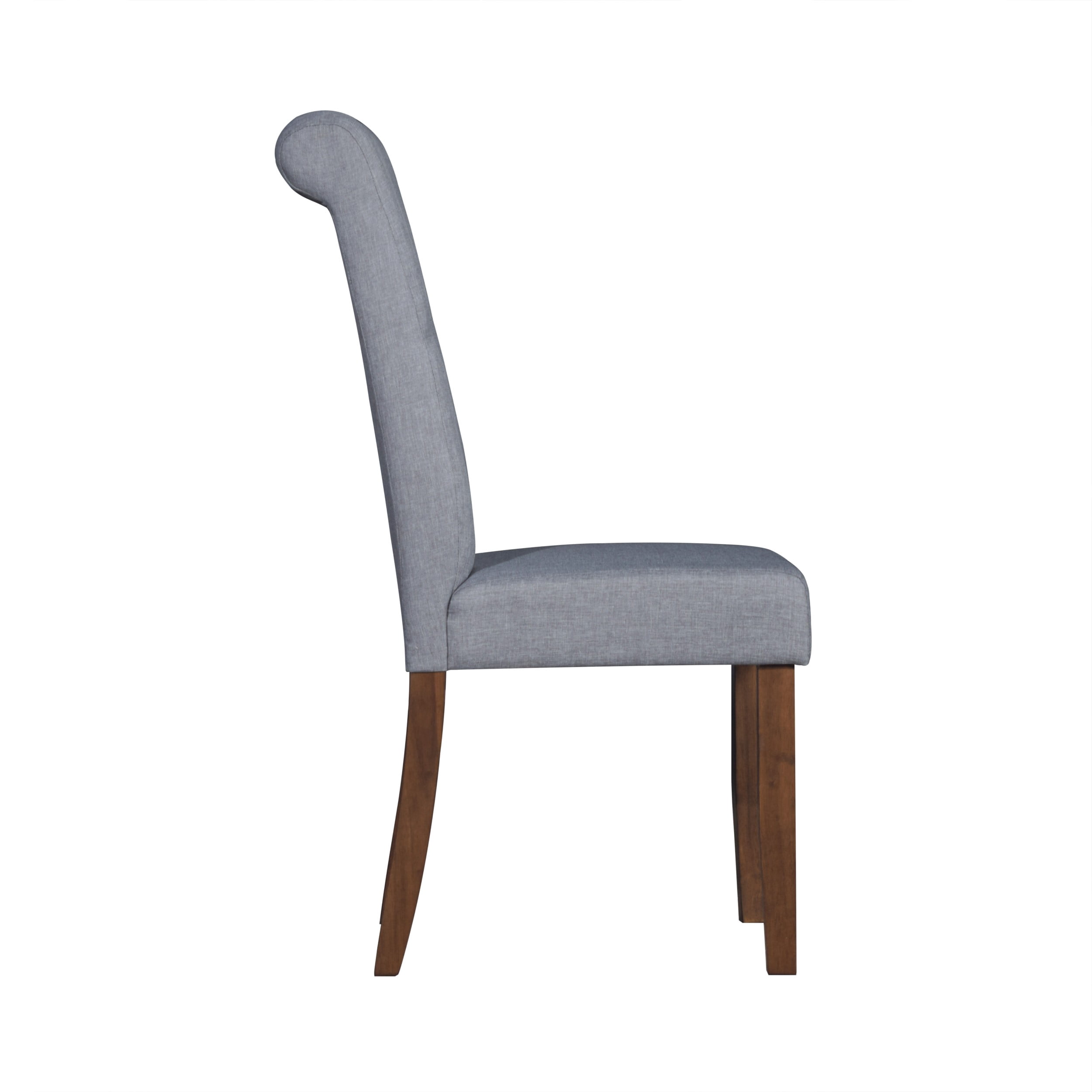 Home Design Gaffney Dining Chair (Set of 2), Brown/Gray, Roll-back design, Button-tufted back, Padded seat, Comfortable seating, Sturdy frame, Modern style, Durable construction
