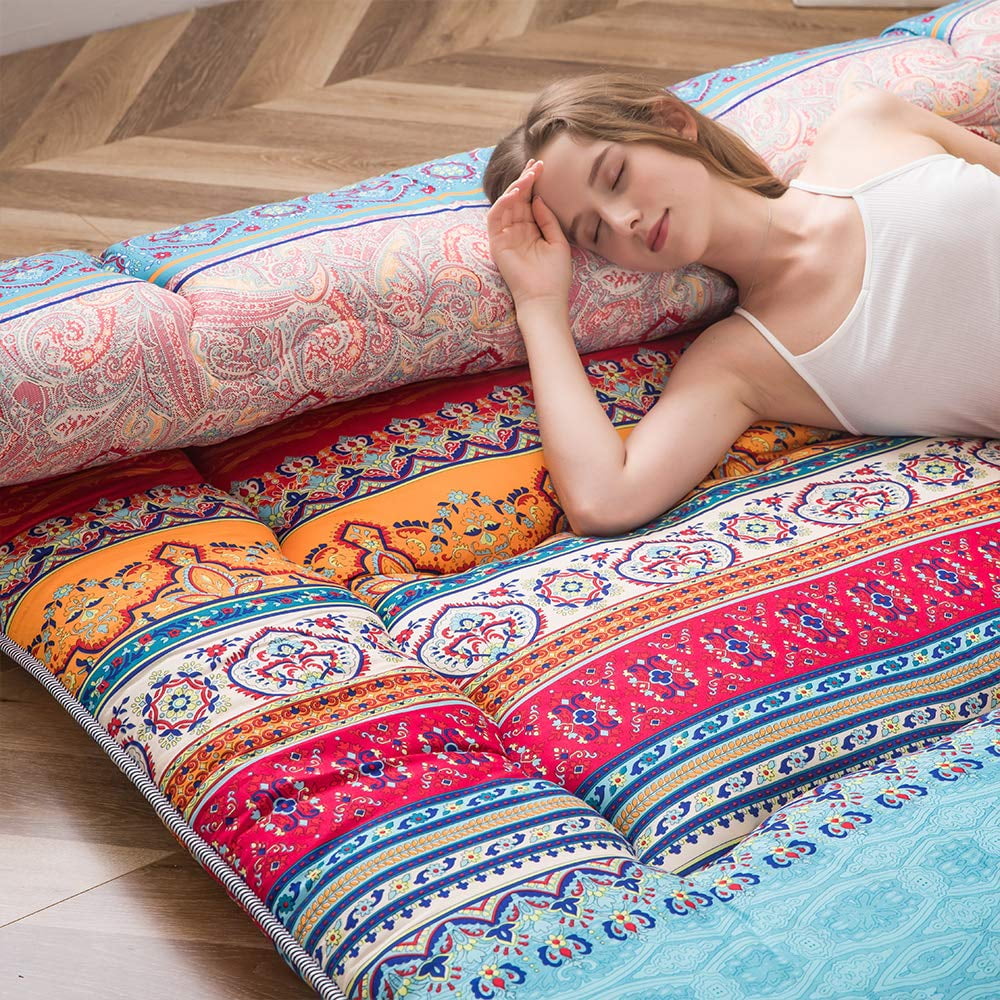 GOODONE Japanese Floor Mattress Futon Mattress Boho Design Sleeping Mat Twin Size
