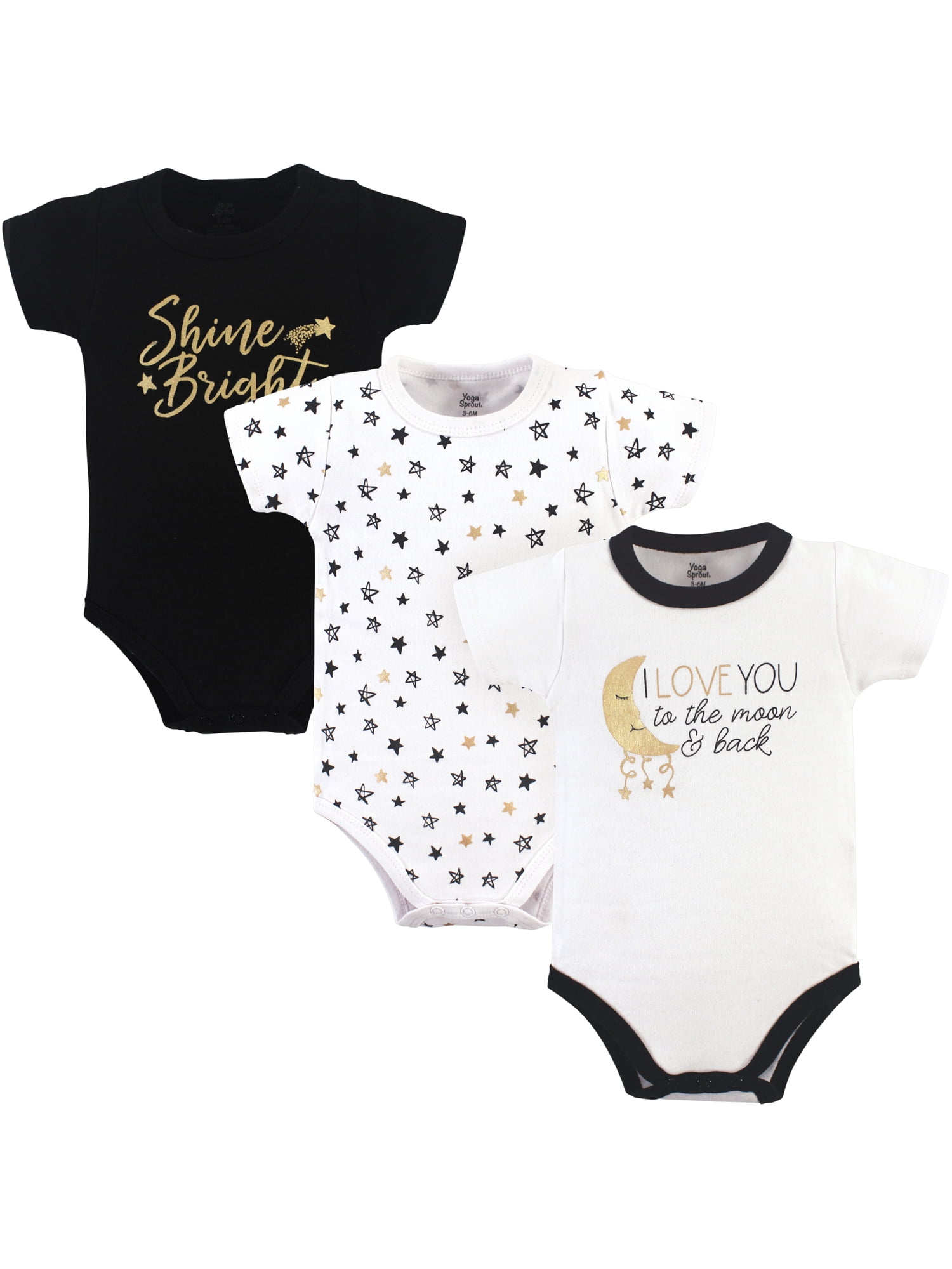 Yoga Sprout Yoga Sprout Baby Girl Bodysuits, 3pack