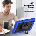 thumbnail image 4 of For Samsung Galaxy Tab A9 Case 8.7 inch, 360 Rotating Shockproof Cover with Stand, Screen Protector, Shoulder Strap (2023, SM-X110/X115/X117), Blue, 4 of 7