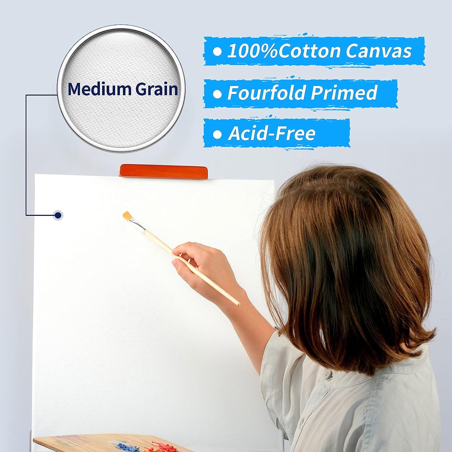 Pre Stretched Canvas 18x24 2 Pack Large Stretched Canvases for Painting Four fold Acrylic Titanium Priming Blank Canvas Boards for Painting