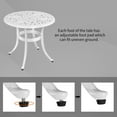 thumbnail image 6 of Cast Aluminum Round Table with Adjustable Foot Pad, Patio End Table Side Table with Elegant Pattern, Cast Aluminum Cocktail Table, Outdoor Bar Table, White, 6 of 9