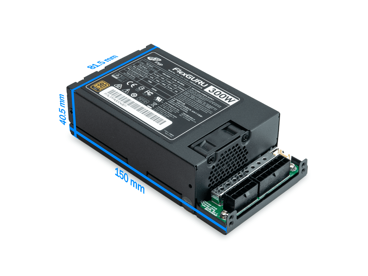 FSP Mini ITX Solution Flex ATX 300W 80 Plus Gold Certified Efficiency ≥90% Full Range Active PFC Power Supply Flex Guru 300W (FSP300-57FCB)