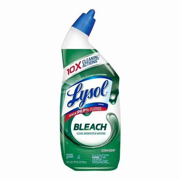 New Bleach Toilet Bowl Cleaner, Gels, 10X Cleaning Power, Kills Bacteria, 24oz Lysol New Bleach Toilet Bowl Cleaner