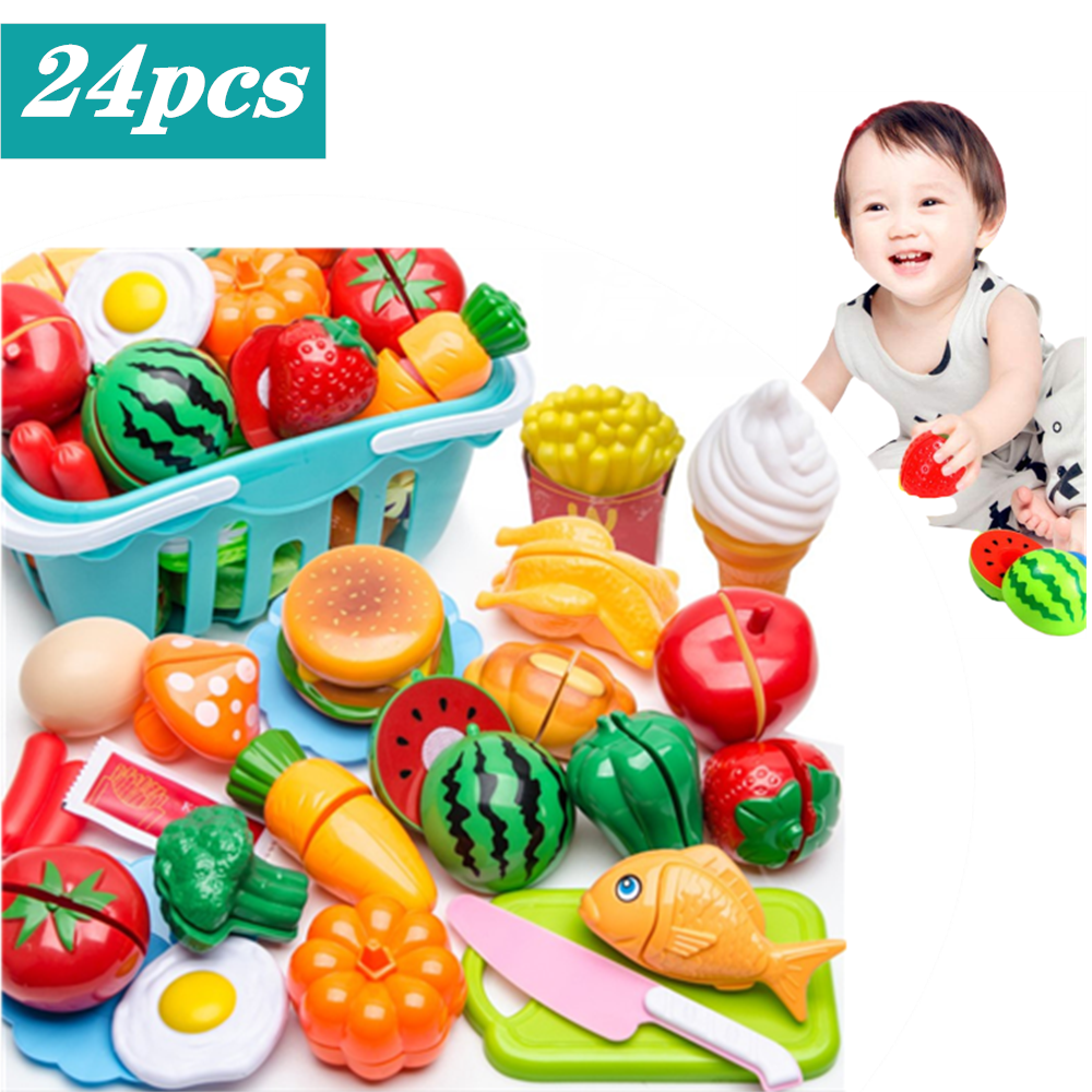 6xKid Kitchen Fruit Vegetable Food Pretend Role Play CuttingSet Toy AffordableWs 