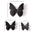 thumbnail image 2 of 72 PCS Negro Extraíble 3D DIY Hermosas Calcomanías de Pared de Mariposas Mariposas Coloridas Decoración de Arte Pegatinas de Pared Murales (Negro), 2 of 5
