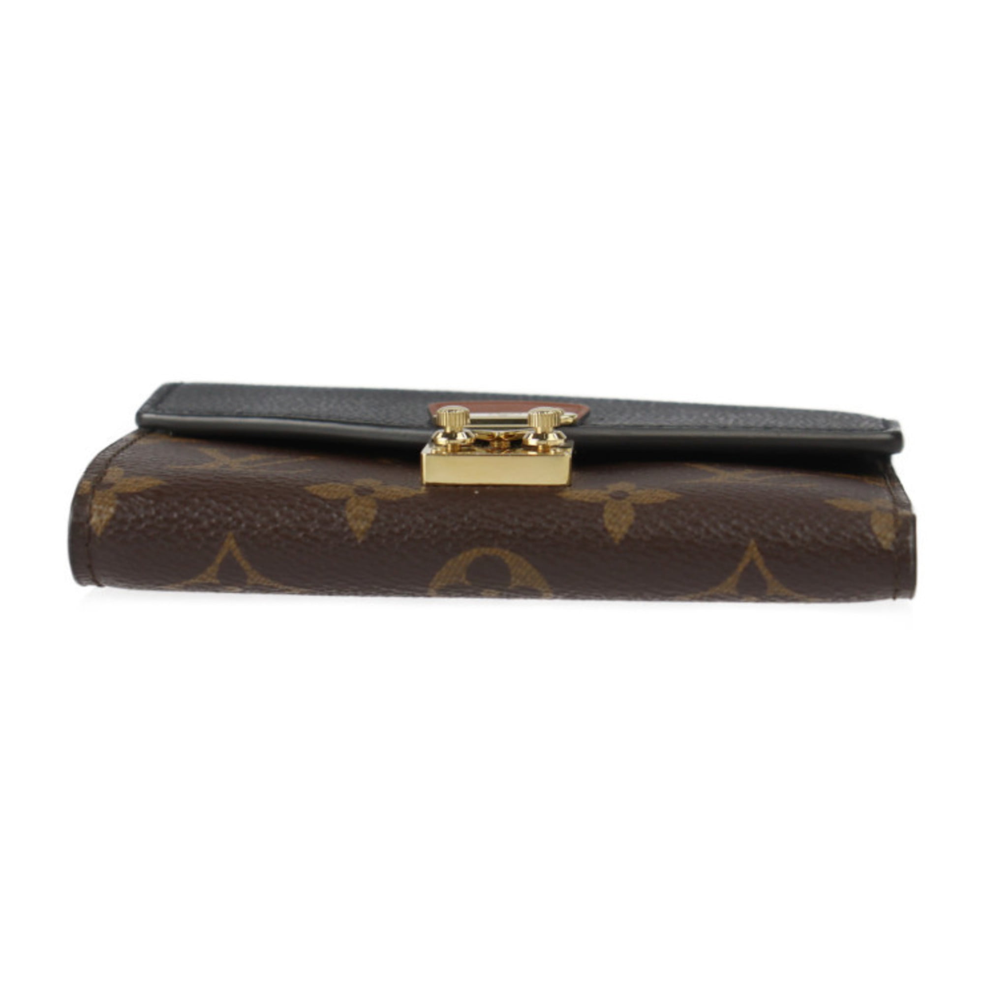 Pre-Owned LOUIS VUITTON Louis Vuitton Portefeuille Palace Compact Trifold  Wallet M67479 Monogram Canvas Leather Brown Black Gold Metal Fittings  (Good) 