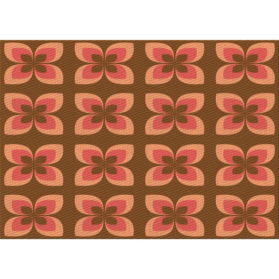 Ahgly Company Indoor Rectangle Patterned Papaya Orange Area Rugs, 8' x 12'