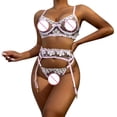 thumbnail image 4 of Gibobby Ropa sexy de mujer para sexo Bragas de satén para mujer, sexy, con costuras de cinta, sin espalda, lencería erótica(Rosa, XG), 4 of 5