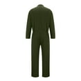 thumbnail image 3 of DDAPJ pyju Men's Long Sleeve Work Jumpsuit Clearance Sales,Big and Tall Zip Up Overall Solid Color Cotton Linen Jumpsuits Casual Drawstring Pants One Piece Tracksuit with Pockets, 3 of 6