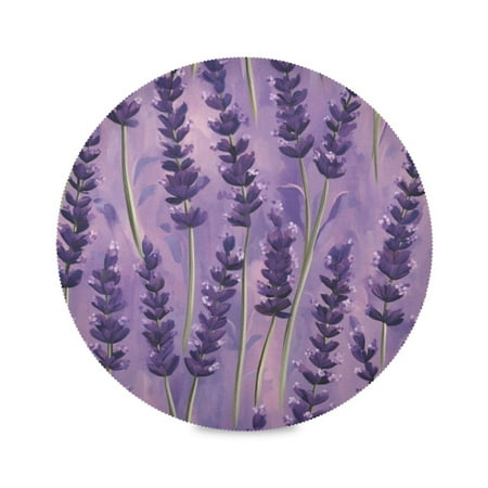 

Round Plate Mat 15.4x15.4 Inchesx1 Placemat Table Mat Kitchen Mat Coffee Mat Fabric Thick Strong Wear-Resistant Heat Resistance Pretty Purple Lavender