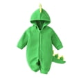 thumbnail image 3 of Baby Girls Long Sleeve Hooded Zip up Jumpsuit Dinosaur Costume Warm Infant Baby Clothes Halloween Cosplay Halloween Costumes Size 0-9 Months, 3 of 9