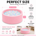 thumbnail image 3 of BEEPRINCESS Foam Ball Pit - Soft Play for Baby Infants and Toddlers Ages 1-3, Round Shape, No Balls Included, Pink, 3 of 10