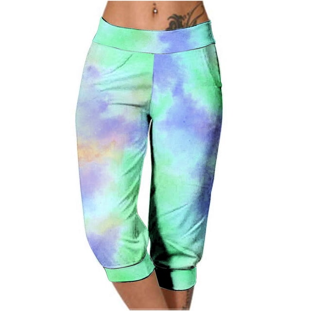 Yuyuzo Womens Capri Pants High Waisted Drawstring Sweatpants Running Gym Cropped Trousers with Pockets