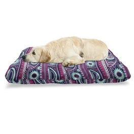 Fiesta Pet Bed Mexican Blanket Geometric Pattern Stripes Rhombuses Arrangement Chew Resistant Pad for Dogs and Cats Cushion with Removable Cover 24 x 39