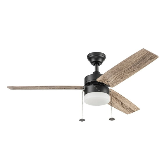 Prominence Home 48 Inch Reston LED Ceiling Fan with Light, Pull Chain and 3 Blades, Bronze