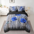 thumbnail image 2 of Castle Fairy Floral Butterflies Rose Bedding Comforter Set,Romantic Queen Bedding Sets, 2 of 8