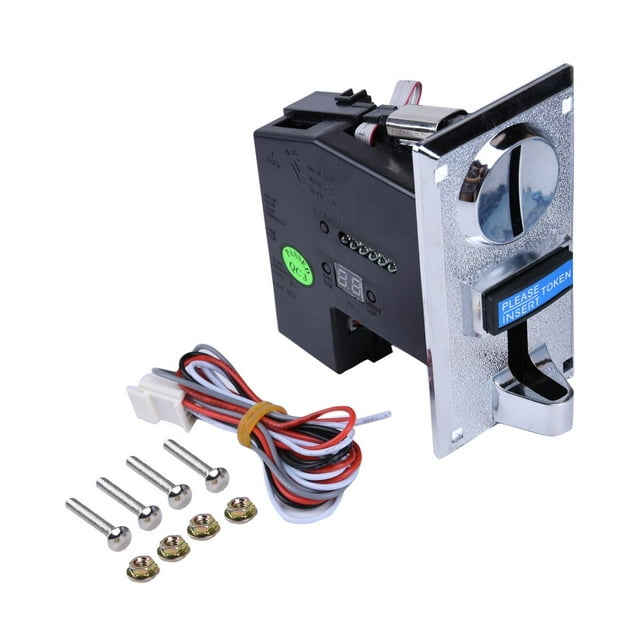 6 Multi Coins Token Acceptor Selector for Vending Machine Arcade Game 12 Volt Arcade Cabinet Coin Selector Game Accessory