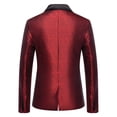 thumbnail image 6 of CHUMUD 2 Piece Sets for Men Glitter Blazer Shiny Suit Notch Lapel Jacket Sport Coat Homecoming Party Prom Bash Lightweight Busniess Travel Jakcets with Long Pants, 6 of 8