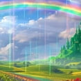 thumbnail image 6 of WYYP Rainbow Flowers Castle Round Tablecloth - Full Width Single-Sided Printing, 100% Polyester Fiber, Waterproof Resistant Fabric White, 6 of 8
