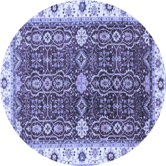 Ahgly Company Indoor Round Oriental Blue Modern Area Rugs, 3' Round