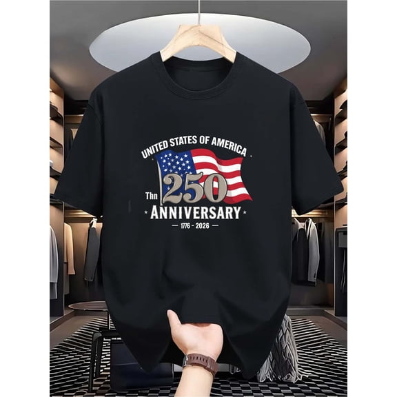 Retro USA 250th Anniversary T-Shirt Patriotic American Flag Graphic Tee 1776-2026 United States Semiquincentennial Celebration Apparel
