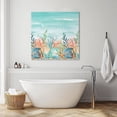 thumbnail image 6 of Wall Art Prints, Coastal Beach Framed Canvas Prints for Bedroom Living Room Bathroom Office, Ocean Wave Summer Sea Starfish Coral Teal Beige Gallery Wrap Wall Art Poster for Gifts Home Decor 12"x12", 6 of 9