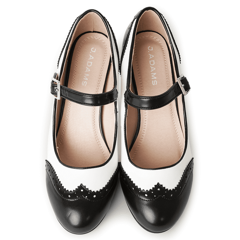 J. Adams Kym Mary Jane Shoes Women Oxford Pumps - Cute Low Kitten High Heels - Retro Vintage Shoes for Women 1950s Mary Janes Round Toe Shoe with Ankle Strap - Women J. Adams Kym Mary Jane Shoes Women Oxford Pumps - Cute Low Kitten High Heels - Retro Vintage Shoes for Women 1950s Mary Janes Round Toe Shoe with Ankle Strap - Women