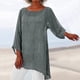 thumbnail image 2 of Ploknplq Tunic Tops for Women Loose Fit Dressy,Elbow Length Tee Shirts for Women,Womens Tunic Tops,Irregular Baggy Blouse Shirt Tunic Tops,Plaid Shirts for Women,Split Hem Top for Women Gray S, 2 of 5