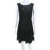 Pre-owned|Nanette Lepore Womens Floral Print Eyelet Sleeveless A Line Dress Black Size 0
