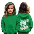 thumbnail image 2 of Grblisyd Christian Hoodies Christian Bible Verse JESUS LOVES YOU Hoodie for Teen Girls Cute Letter Graphic Hoodies Long Sleeve Pullover Sweatshirt, 2 of 6