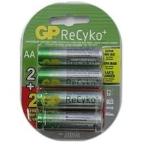 GP Recyko AA NiMH Pre-Charged Rechargable 1.2v 2100mAh 2 Batteries   2 Free Tota?