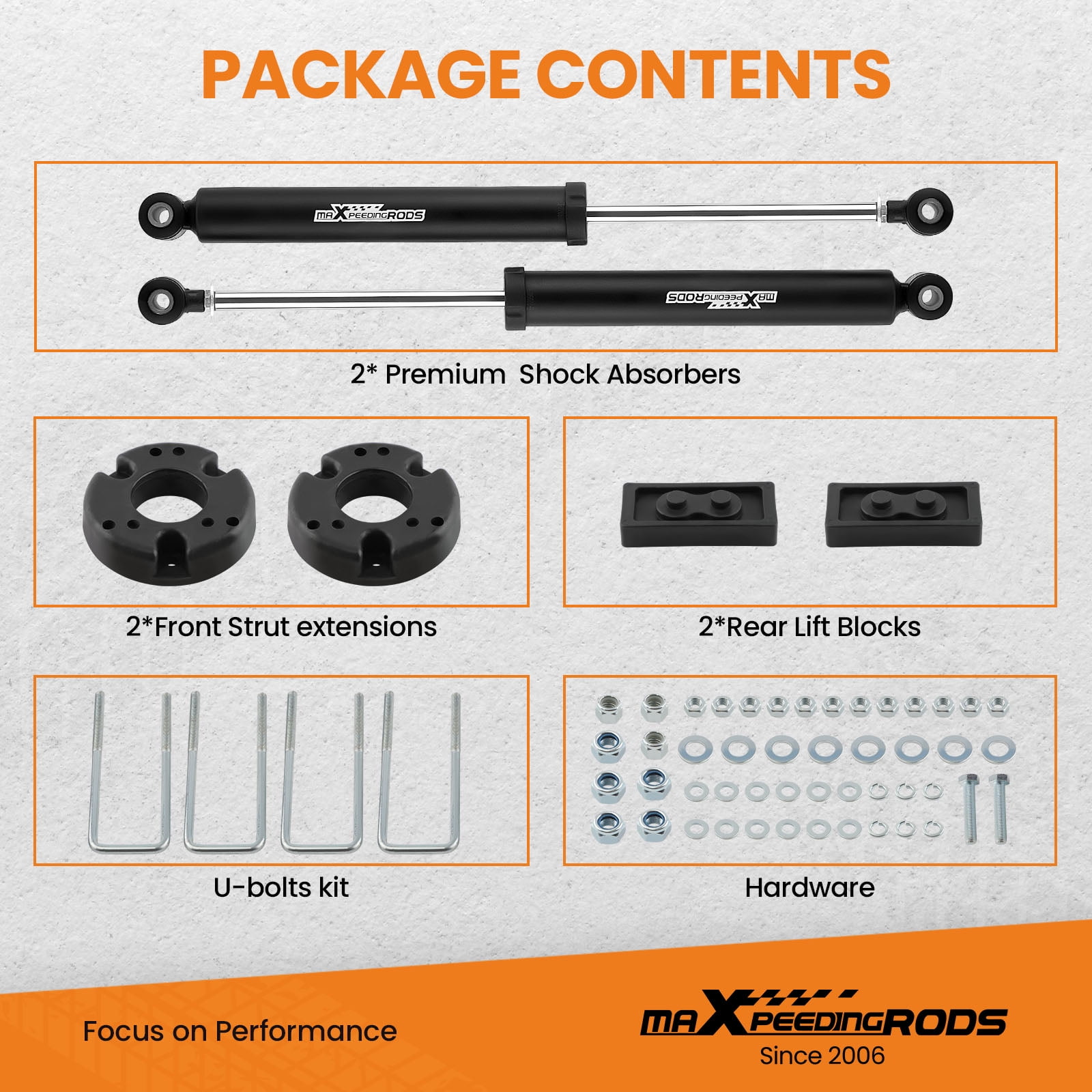 maXpeedingrods 2” Leveling Lift Kit w/Shocks for Ford F-150 2WD/4WD 2009-2020