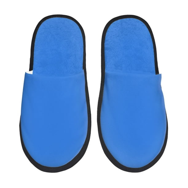 Fotbe Dodgerblue Pantuflas Peludas para Mujer con Estampado, Zapatillas de Peluche, Zapatos de Invierno para Casa, Uso Interior y Exterior-Large