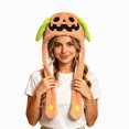 thumbnail image 2 of WXFAZCVU 2 Pieces Halloween Pumpkin Moving Ear Plush Hat Soft Fuzzy Headwear for Holiday Party Fun Dress Up One Size, 2 of 4