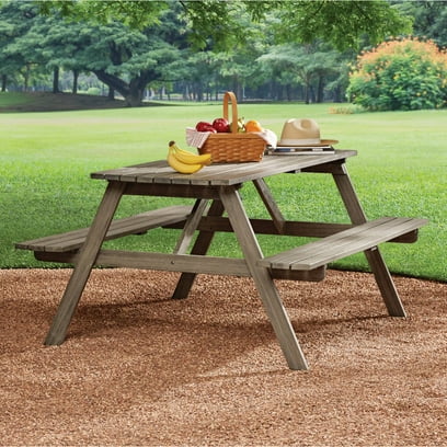 Mainstays Martis Bay Wooden Outdoor Picnic Table