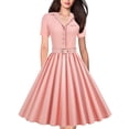 thumbnail image 1 of Ketyyh-chn99 Robes Femmes Robe d'Été Robe Extensible Robe Droite Unie pour Vacances Robe à Enfiler Robe de Plage Rose,2TG, 1 of 4