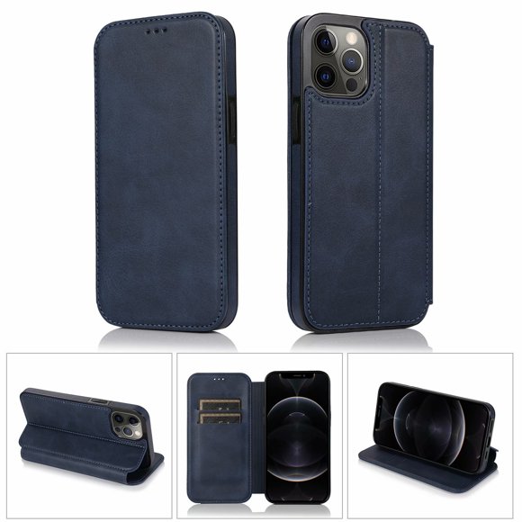 Étui SHIELDON pour iPhone 12 Pro Max, Étui Portefeuille en Cuir, Étui Antichoc avec Support et Fente pour Carte, Compatible avec iPhone 12 Pro Max