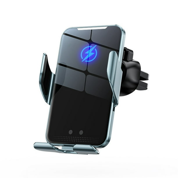 Pisexur Accesorios para coches, Electrónica para cochesSoporte de teléfono celular con carga inalámbrica para automóvil, aleación de aluminio, soporte de teléfono celular con inducción totalmente aut